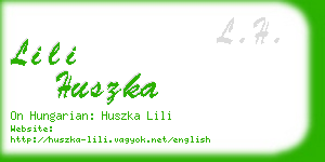 lili huszka business card